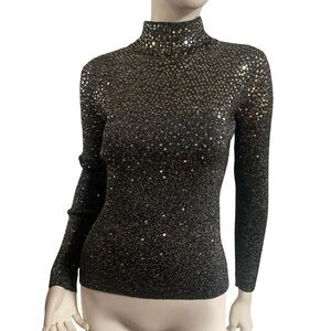 Once1Again 90s Sparkling Black&Silver Top